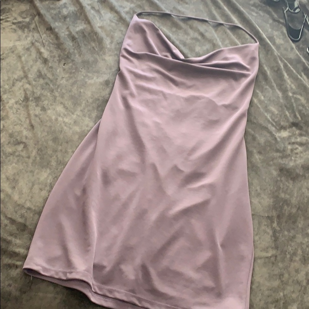 Cowl neck halter mini dress - Picture 3 of 5